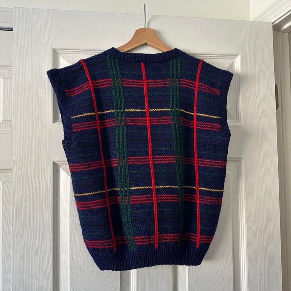 Vintage 80's Men's Pure Wool Sweater Vest Large - Picture 4 of 4